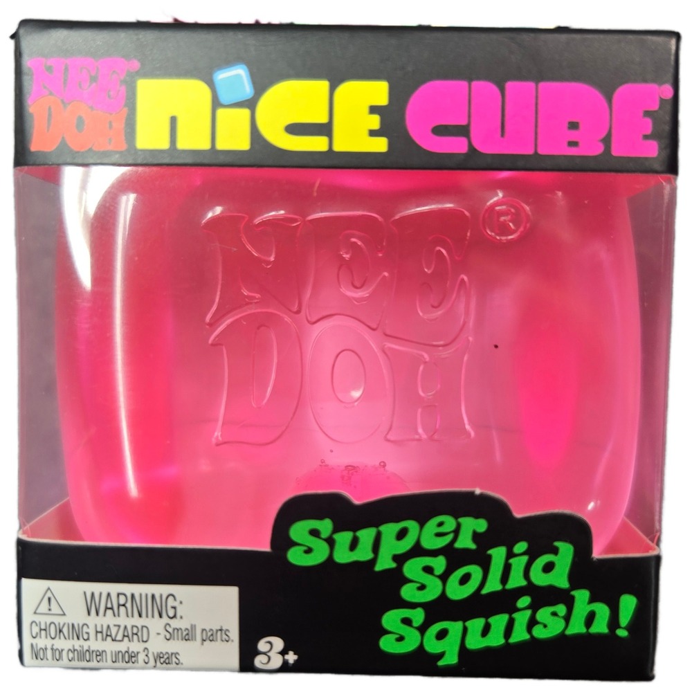 Schylling NeeDoh Nice Cube Pink Super Solid Squish Sensory Fidget Toy NCBND